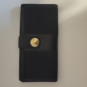 Coach Checkbook and Card Signature Black Wallet